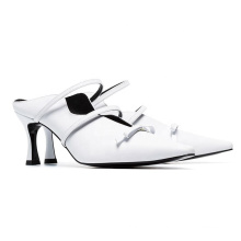 Modern Female Low Heel Bow Straps Mules Pumps High Fashion Shoes